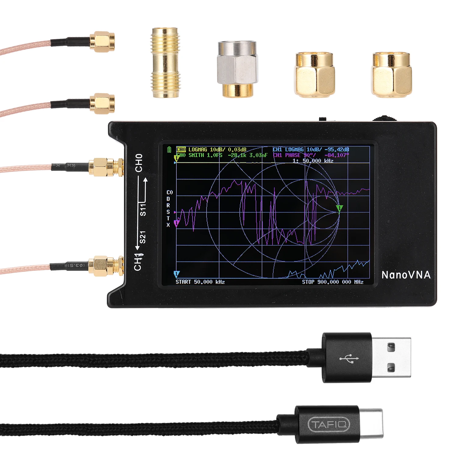 

Портативный Векторный анализатор сети NanoVNA-H, 10 кГц-1,5 ГГц, цифровой дисплей, сенсорный экран, анализатор коротких волн HF VHF UHF