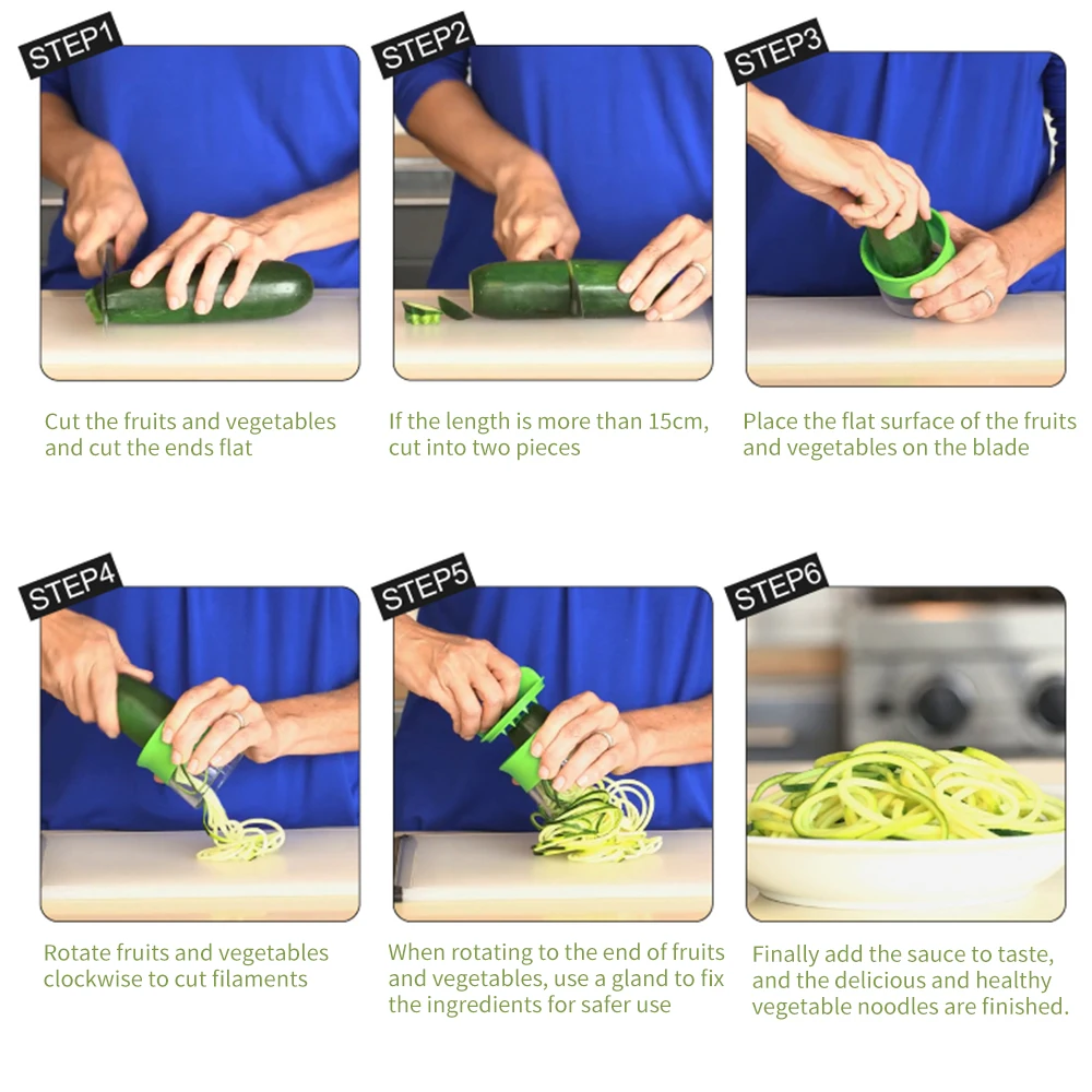 

3 In 1 Vegetable Peeler Manual Fruit Cutter Carrot Cucumber Grater Spiral Blade Salad Slicer Tool Onion Choppers Kitchen Gadget