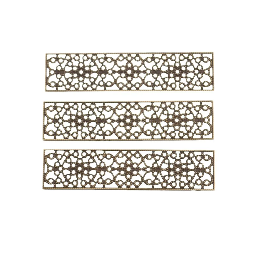 Бесплатная доставка 15 шт. прямоугольные филигранные цветочные обертки разъемы