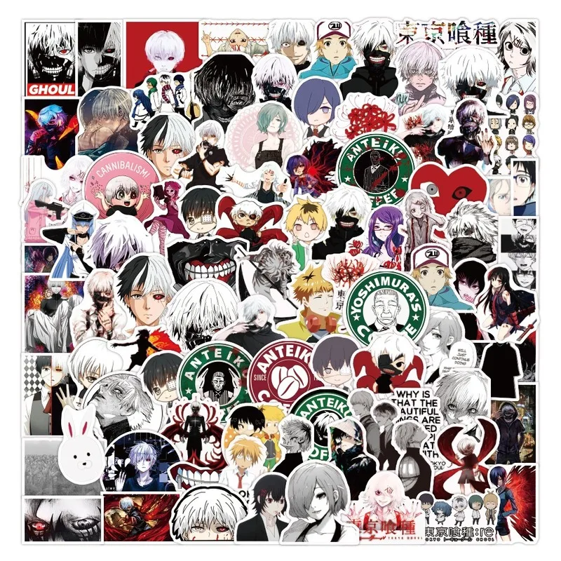 

10/50/100pcs Anime Tokyo Ghoul Sticker Graffiti for Luggage Laptop Skateboard Bicycle Decal Pegatinas Stickers Children Gift