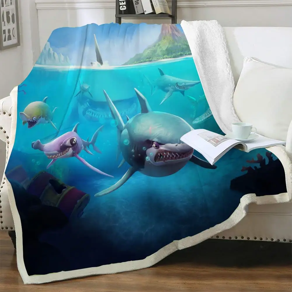 

NKNK Brank Shark Blankets Ocean Bedspread For Bed Animal Blankets For Beds Landscape Plush Throw Blanket Sherpa Blanket Fashion
