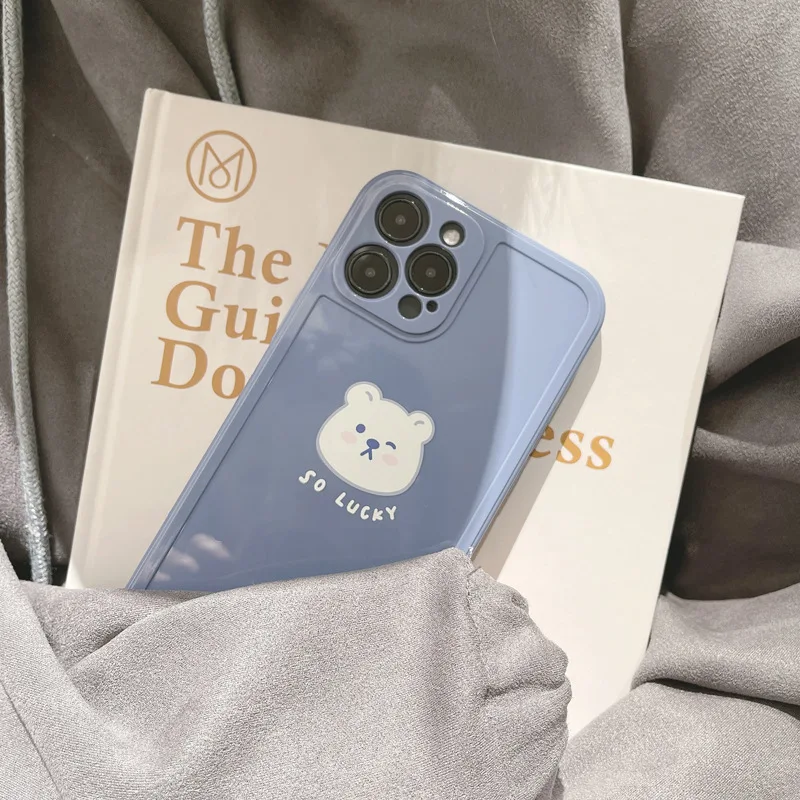 Ретро Kawaii с принтом медведь счастливчик японский чехол для телефона apple iPhone 12 11 Pro