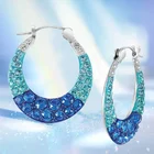 Серьги-кольца с сапфирами женские, роскошные ювелирные украшения в западном стиле, оптовая продажа