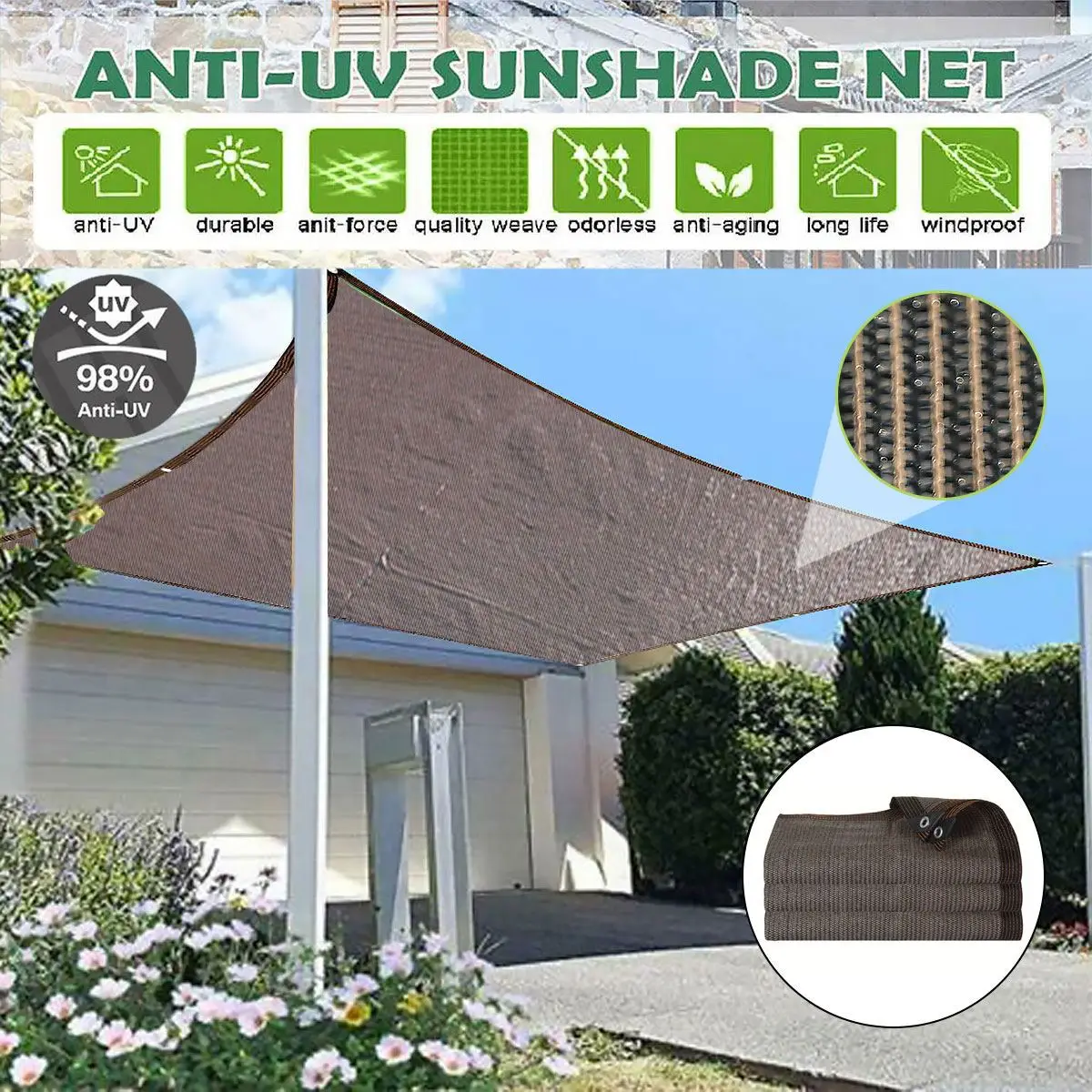 

6-Needle Waterproof Awning Sunshade Sun Shade Sail For Outdoor Garden Beach Camping Patio Pool Sun Canopy Tent Sun Shelter