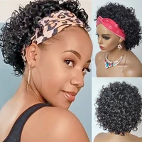 headband wig human hair short pixie cut curly bob wigs for black women brazilian virgin hair soft natural full machine made wig