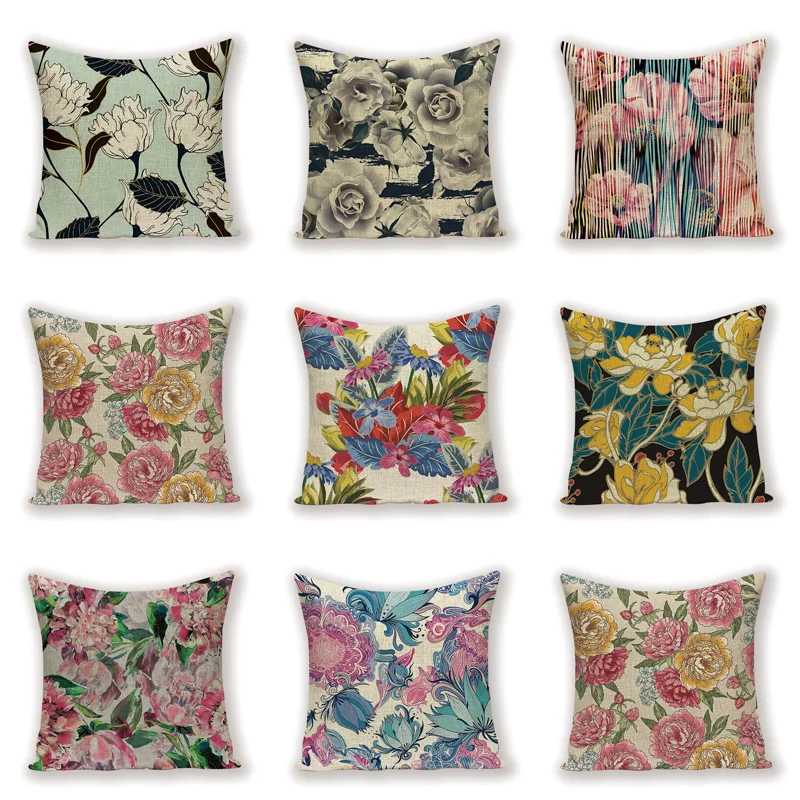 Чехол для диванной подушки с изображением цветов в фермерском стиле | Дом и сад