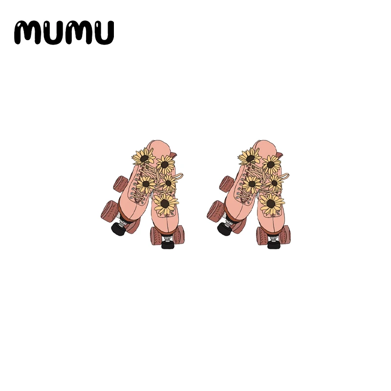 Серьги-гвоздики в виде желтого подсолнуха акриловые украшения ручной работы для