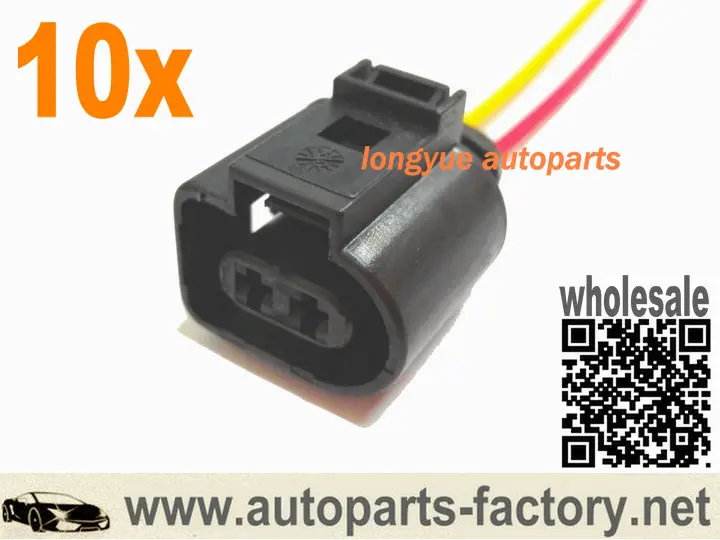 Longyue 10 шт. 2 Pin лампа светильник разъем 1J0973722 жгутовых полосок для VW Jetta Golf GTI