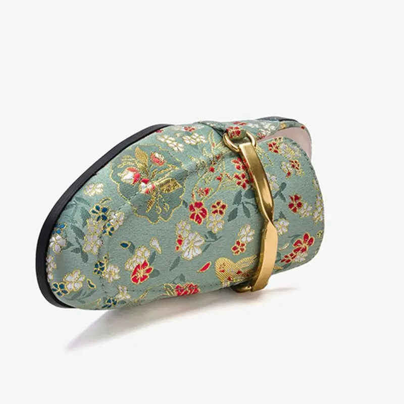 

Mules For Women 2021 Square Toe Flat Shoes Female Rivet Shallow Loafers Pantofle Cover New PU Rubber Floral Silk Basic Slip-On O