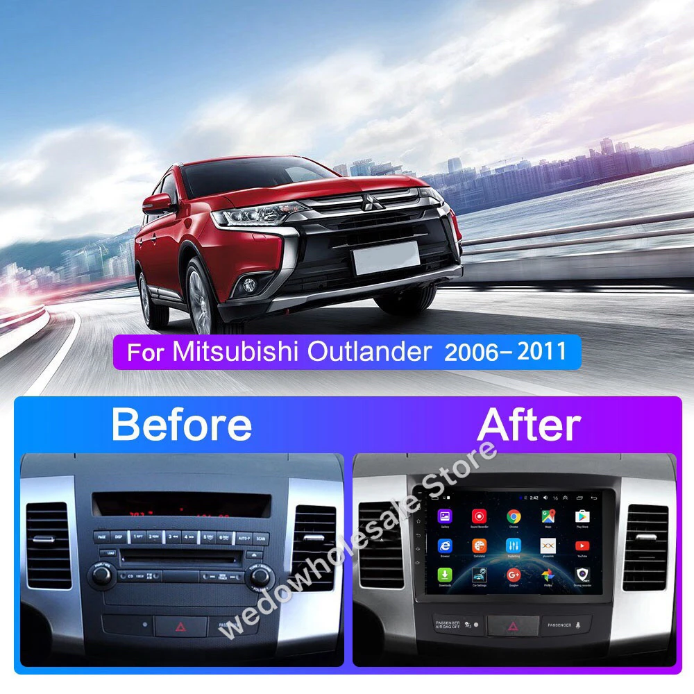 Автомагнитола Car DVD Multimedia для Mitsubishi Outlander XL 2006 2007 2008-2012 2din Android 9.0 Радио Магнитола Плеер Навигация GPS.