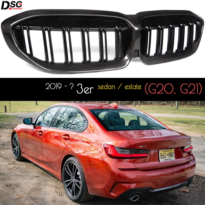 

Carbon Fiber Trimming Front Kidney Bumper Grille for BMW 3-series G20 G21 (2019+) (Not for G80 M3), Fitment Guaranteed