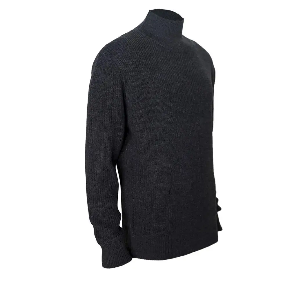 Мужской Однотонный свитер с высоким воротником облегающий трикотажный Мужская