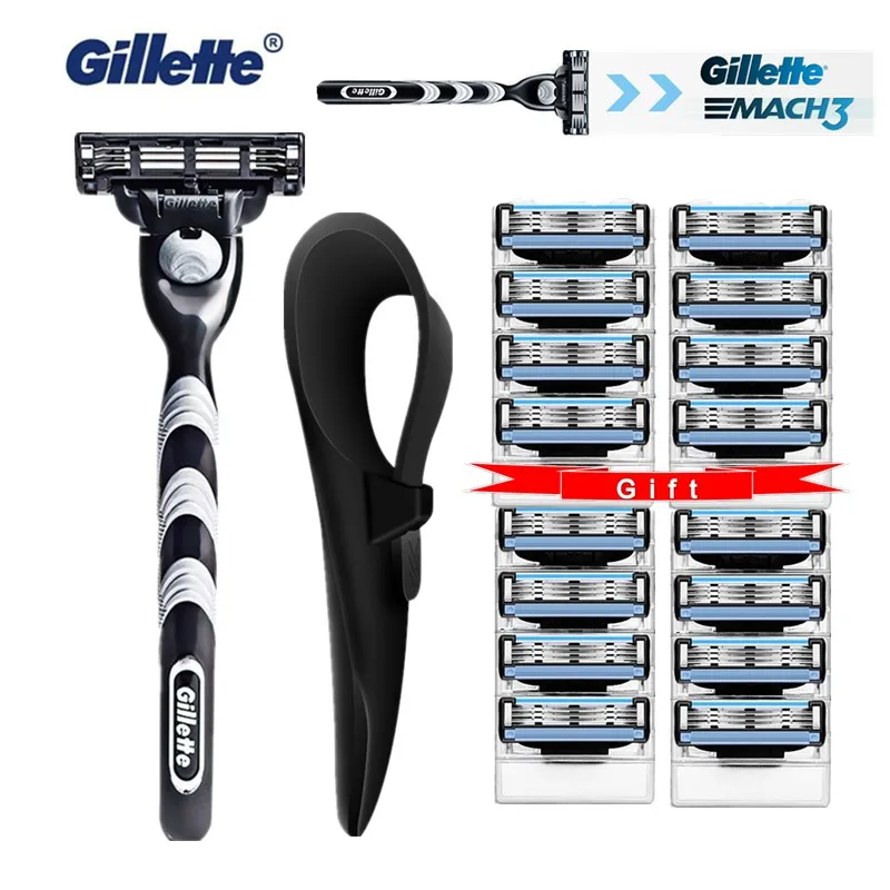 

Original Gillette Mach 3 Men Razors Machine for Shaving Blade Mach 3 Cassettes for Shaving Gillette 3 Layer Rubber Sleeve