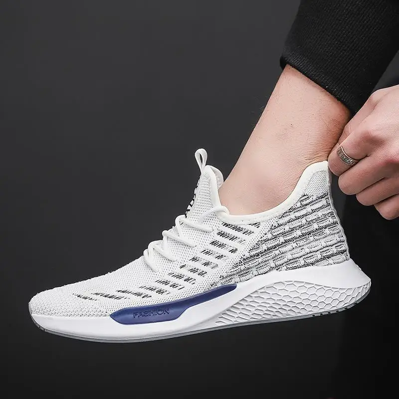 

Кроссовки мужские дышащие, светильник Повседневная теннисная обувь для взрослых, дизайнерские, Нескользящие, белые черные, на лето