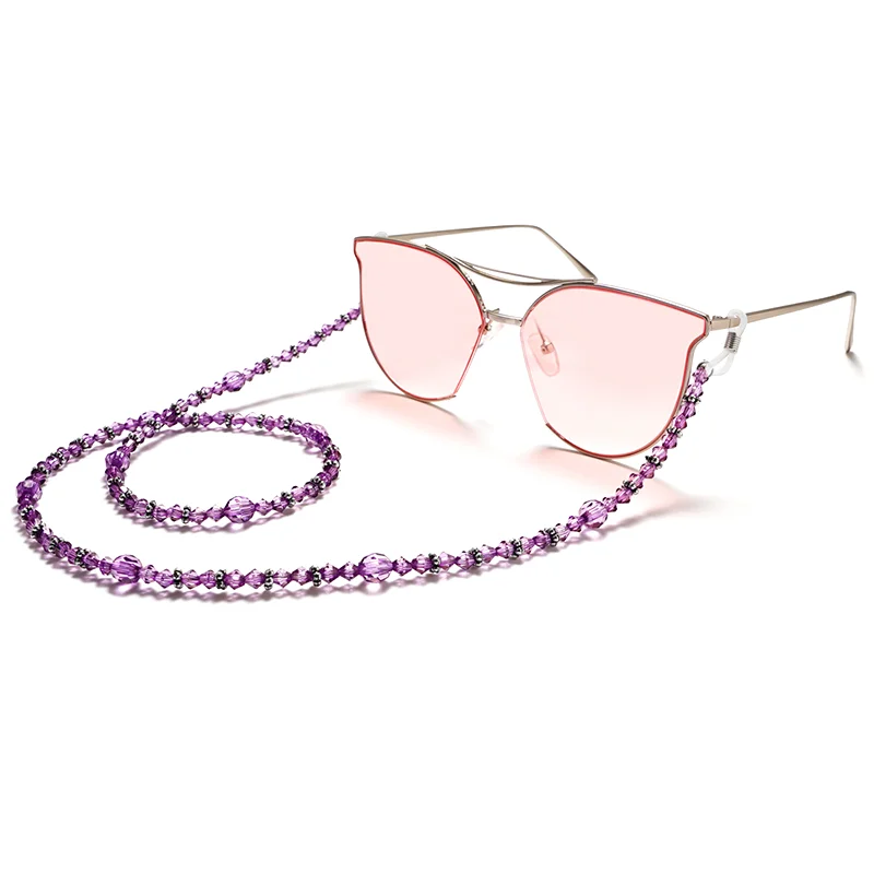 

Fashion 2-IN-1 Sunglass Hanging Rope Women Glasses Chain Mask Hanging Rope Sunglass Beads Lanyard Holder Ear Hanging Rope