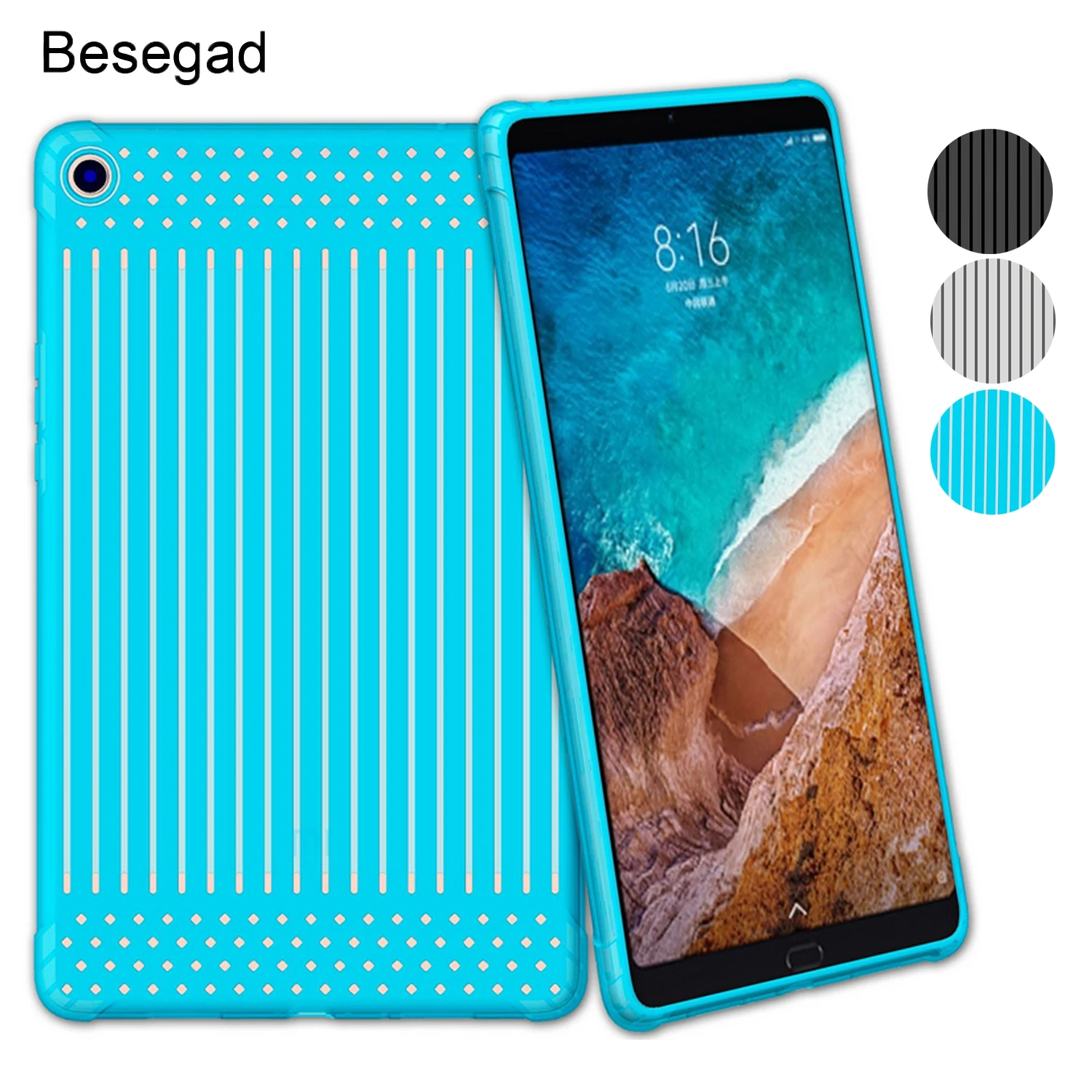 Besegad гибкий противоударный дышащий полый Полосатый Мягкий защитный чехол для Xiaomi