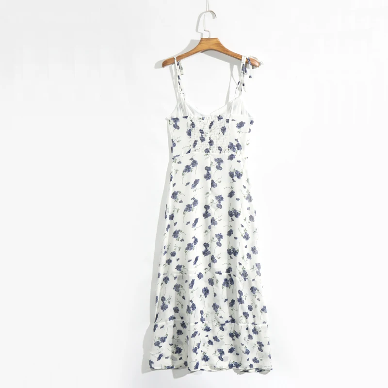 

Women casual summer dress flower print dress Slim sling Vestidos