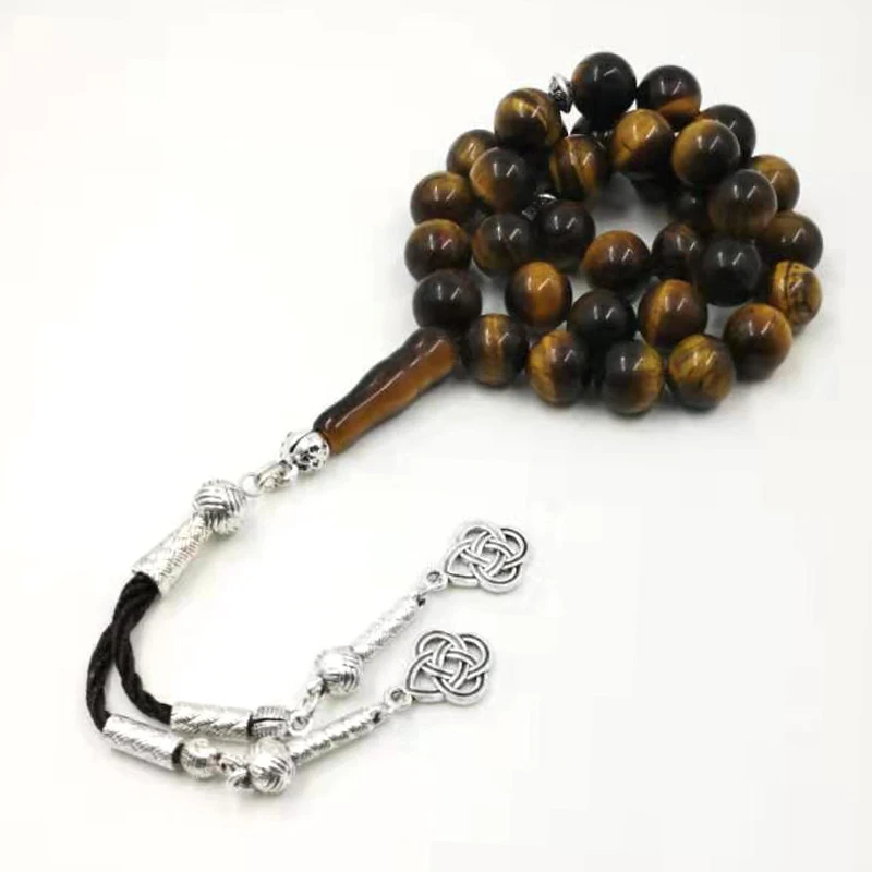 Натуральный тигровый глаз tasbih мусульманский человек мисбаха Молитвенные Четки 33
