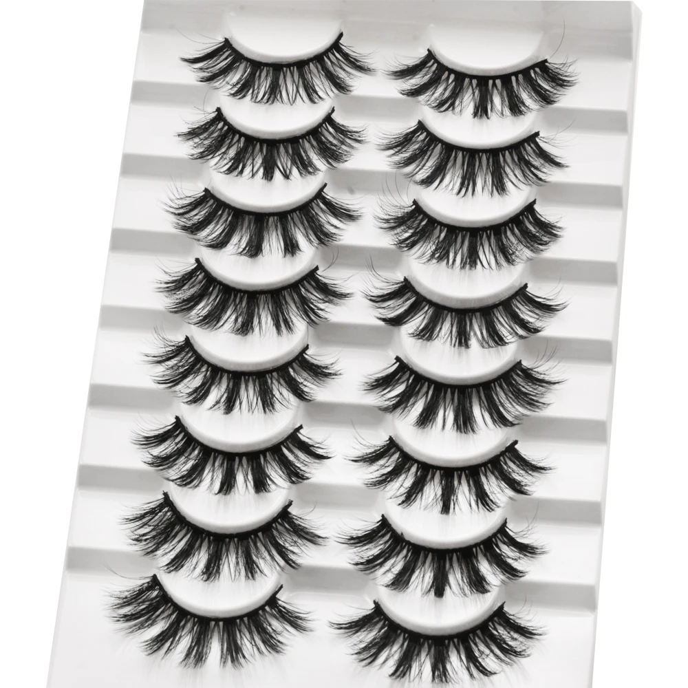 

8 Pairs Thick Long 3D Mink Fake Eyelashes Long Lasting Lashes Natural Dramatic Volume Eyelashes Extension False Eyelash Makeup