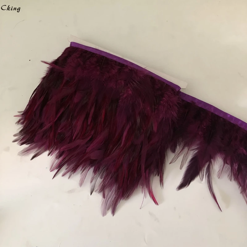 Cking 10 м темно-фиолетовый 10-15 см курица петух перья планки ткань боковая лента с