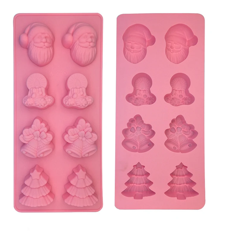 Рождественская елка силиконовые формы для торта с 8 отверстиями Санта Клаус