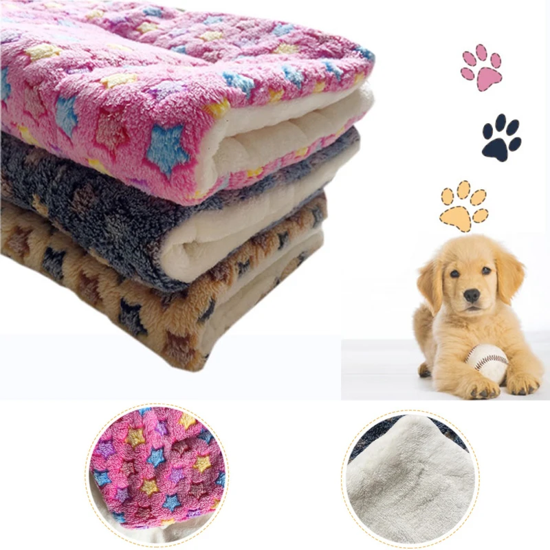 Коралловое Флисовое одеяло 2 шт. коврик для домашних животных со звездами