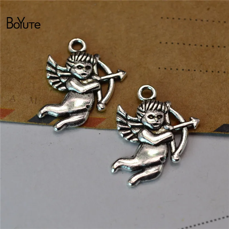 

BoYuTe (100 Pieces/Lot) 16*22MM Vintage Style Metal Alloy Little Angel Pendant Charms Diy Jewelry Accessories Wholesale