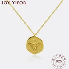 Милое ожерелье в форме пчелы из серебра 925 пробы, длинное круглое блестящее ожерелье золотистого цвета с кулоном, отличные аксессуары в подарок для девушки