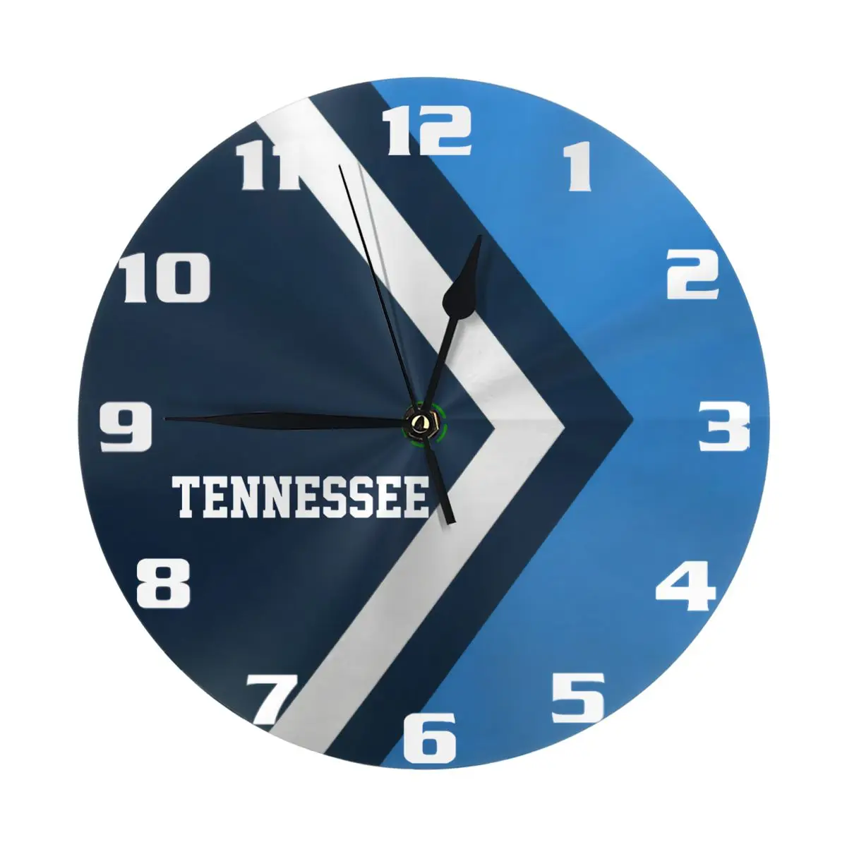 

Tennessee Round Wall Clock 10 Inch Silent Non Ticking Battery Operated For Living Room Kitchen Bedroom Office
