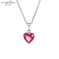 heart color zircon smart dangle pendant necklace for woman charms lovers wedding simple ornaments collar choker drop accessory