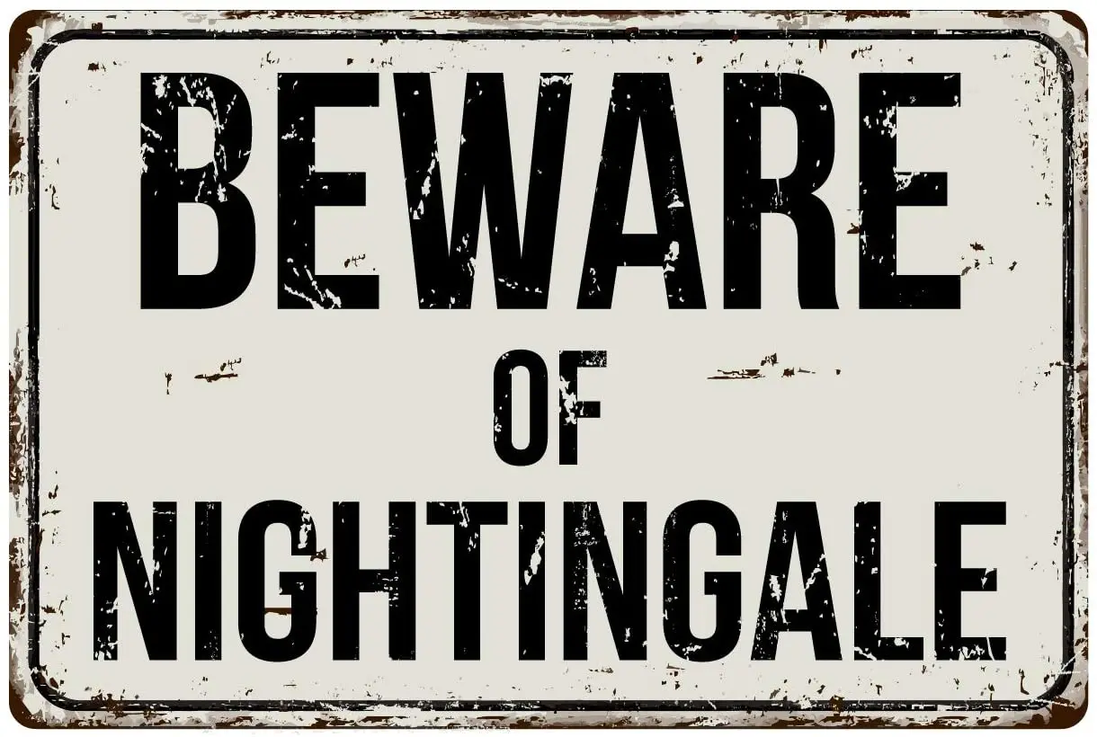 

Deerts 411VS Остерегайтесь Nightingale 8x12 винтажный алюминиевый Ретро металлический знак