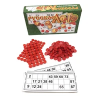 Russian Bingo Game Set Russian Lotto Board Games Family Game Bingo Toys Wooden Barrels Loteria Cards Bingo Toys Chips 1