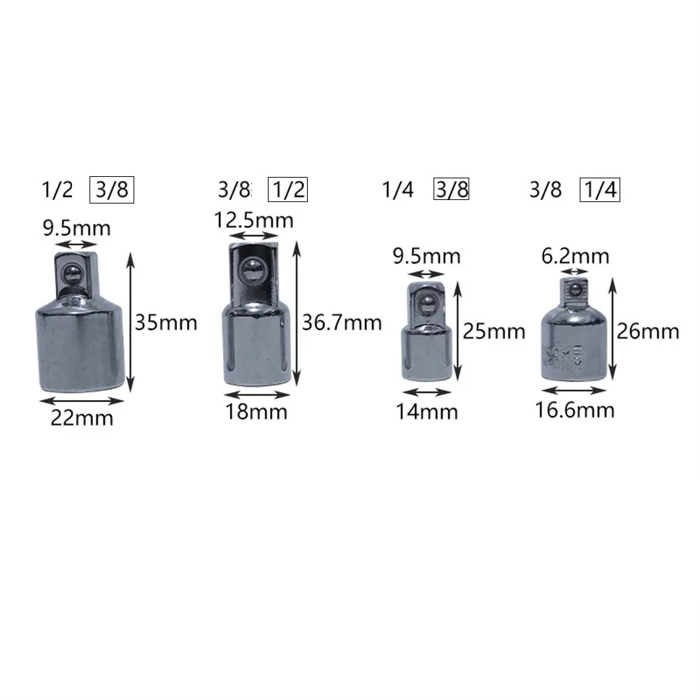 

4 шт. торцевой адаптер для привода 1/4 дюйма 3/8 дюйма 1/2 дюйма торцевой преобразователь редуктор ударный гаечный ключ торцевой ручной инструме...
