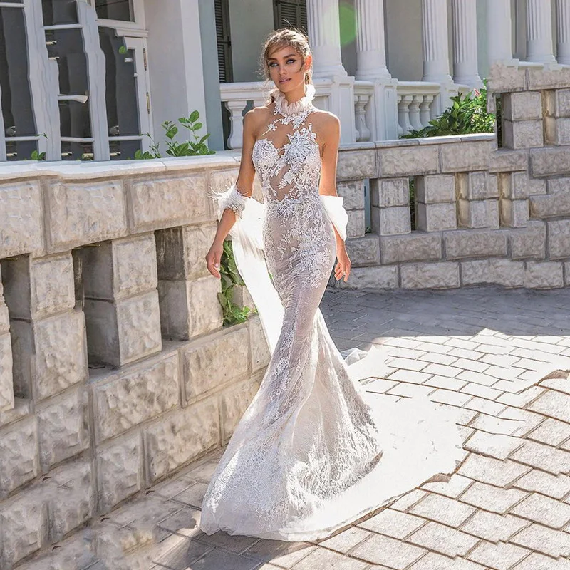 

BAZIIINGAAA Simple Wedding Dress Lace Little Beading Strapless Dress Luxury Wedding Gowns Bridal Can Be Washed Bride Dresses