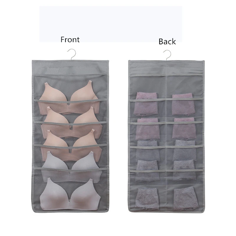 Style 1 Gray Простая Современная оксфордская подвесная сумка для хранения, 1 шт., нижнее белье, чулки, органайзер для шкафа, двухсторонний подвесной Органайзер - Цвет: Style 1 Gray