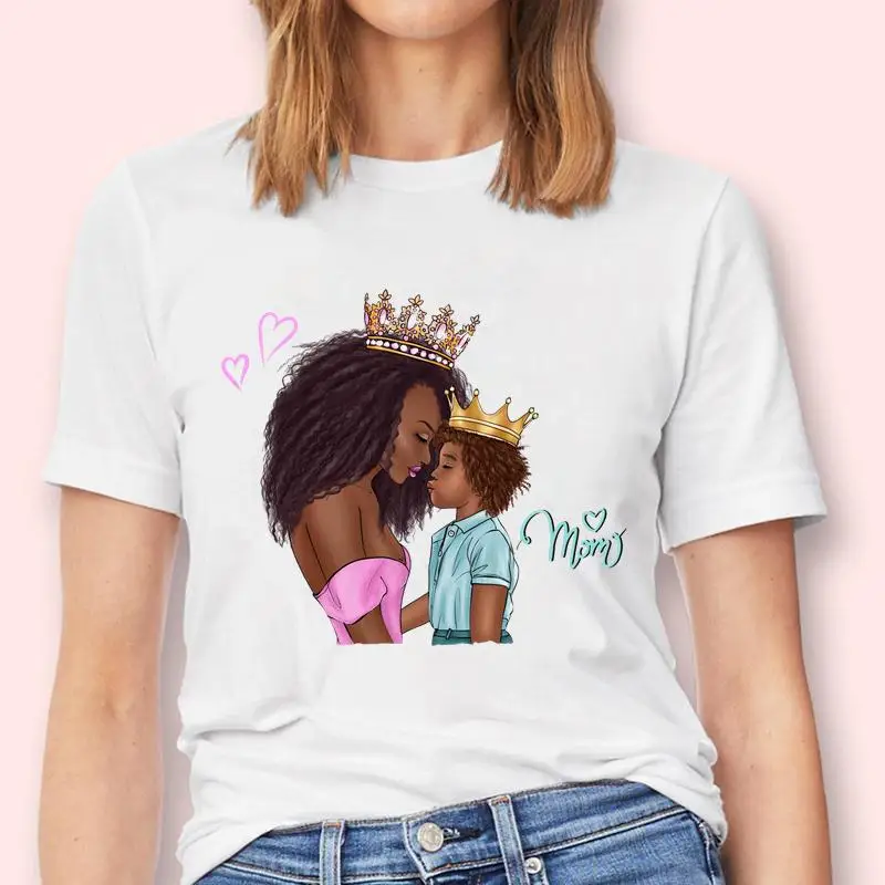 

Футболка женская с коротким рукавом, модный топ с графическим принтом для мамы и мамы, стильная рубашка с мультяшным принтом, одежда для дев...