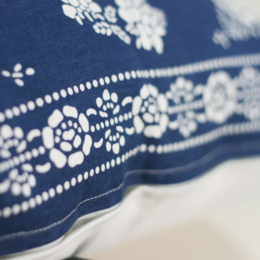 Чехлы для диванных подушек с китайскими пионами и цветами синяя классическая