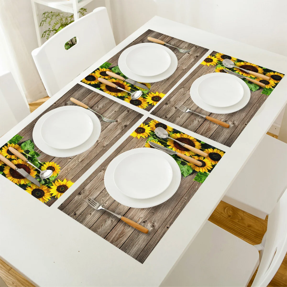 Подсолнухи деревенский узор коврик для стола Кухонное украшение салфетка