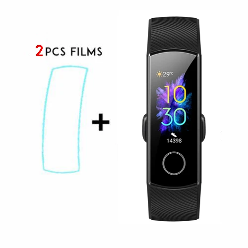 black add film Смарт-браслет huawei Honor Band 5 с кислородом в крови Amoled и сенсорным экраном - Цвет: black add film