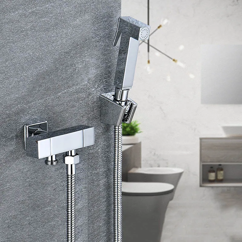 

Хромированный латунный смеситель для биде для ванной комнаты, опрыскиватель для биде для ванной комнаты, холодный настенный