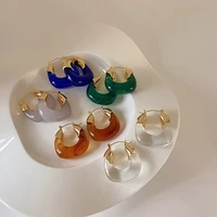 retro transparent resin earrings korean fashion personality temperament earrings 2021 new fashion jewelry women