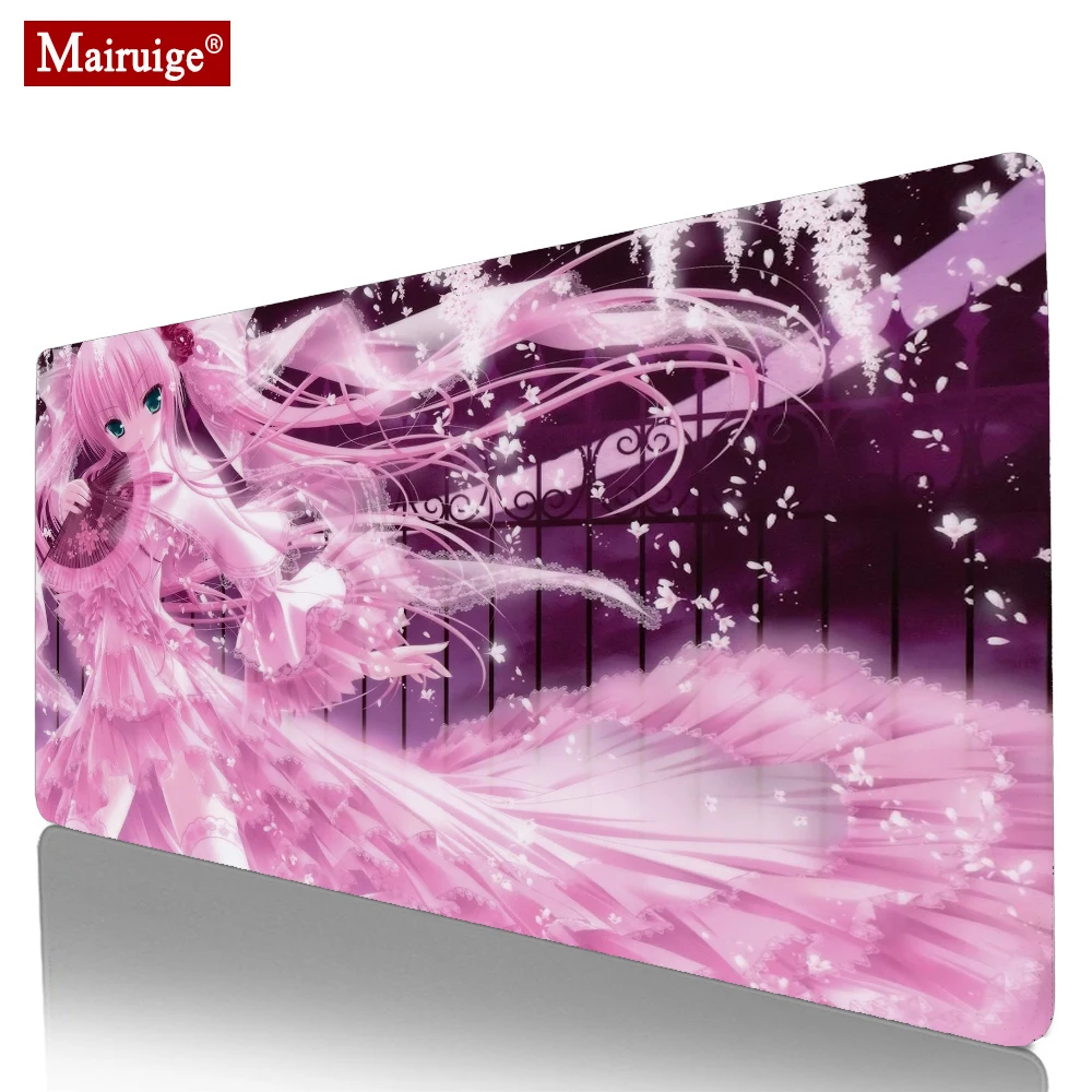 

Pink Anime Girl Mouse Pad Kawaii DIY Custom Keyboard Pad Game Mat Carpet Best Gaming Mat Large Full Desk 900x400 Mousepad XXL