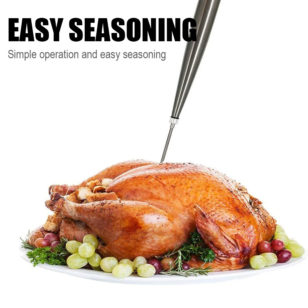 

Marinade Injector Turkey Seasoning Stainless Steel Silicone Pump Utensils Baster Injector For BBQ Baking Cooking