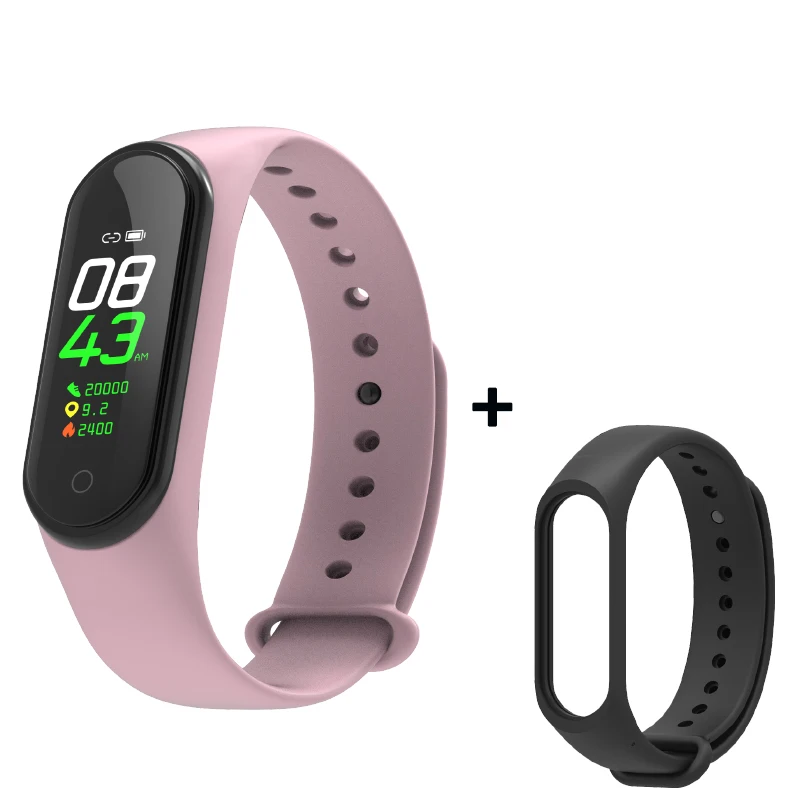 As shown19 Smart Fitness Bracelet M4 Tracker Waterproof Pedometer Blood Pressure Watch Support Multi-Languauge Wristband For Men Women Kids - Цвет: As shown19
