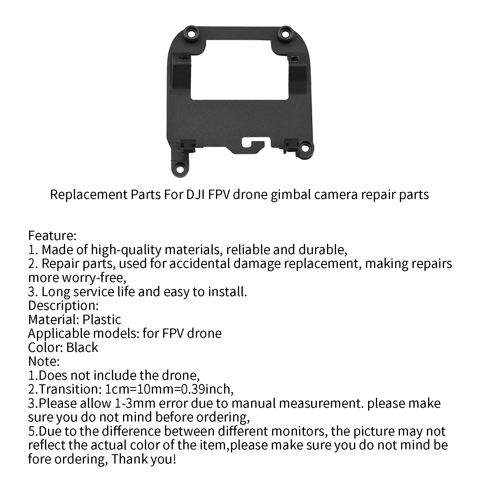 

Quadcopter PTZ Camera Replacement Shockproof Rack Drone PTZ Camera Replacement Repairing Rack Parts For DJI FPV Combo Drone