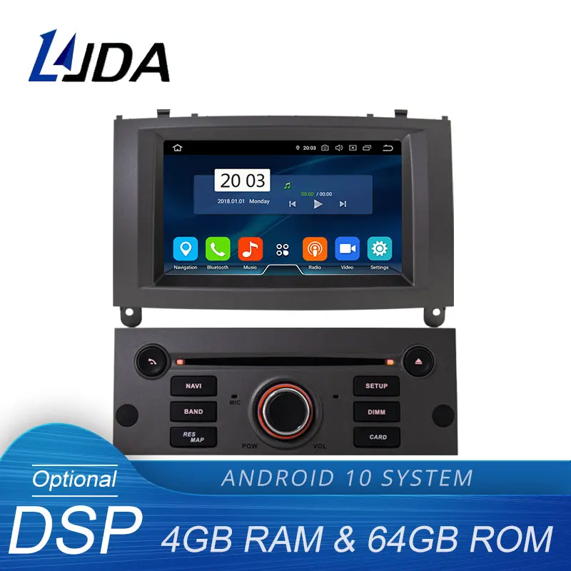 Автомагнитола LJDA 1 Din с восьмиядерным процессором Android 10 0 автомобильный DVD плеер