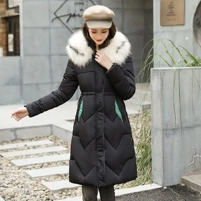 Женские зимние куртки и пальто 2019 парки с меховым воротником зимняя одежда