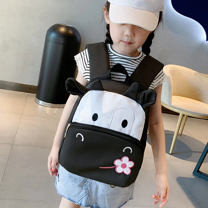 

Newly Cute Cattle Shape Backpack Toddler Bag Animal Cartoon Mini Travel Bag For Outdoor Plush Backpacks