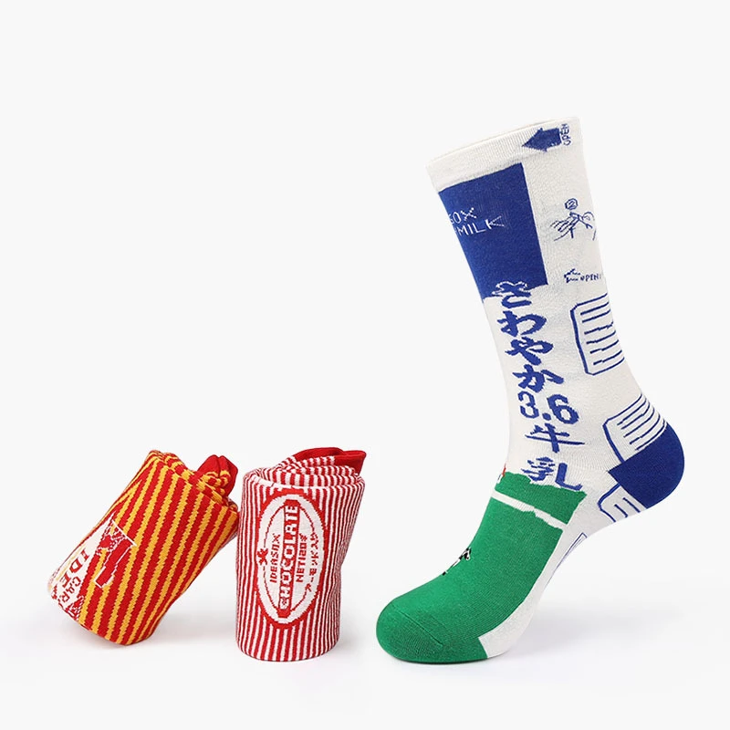 Цвет одинаковая персонаж мультфильма Творческий жаккарда женские носки Модные