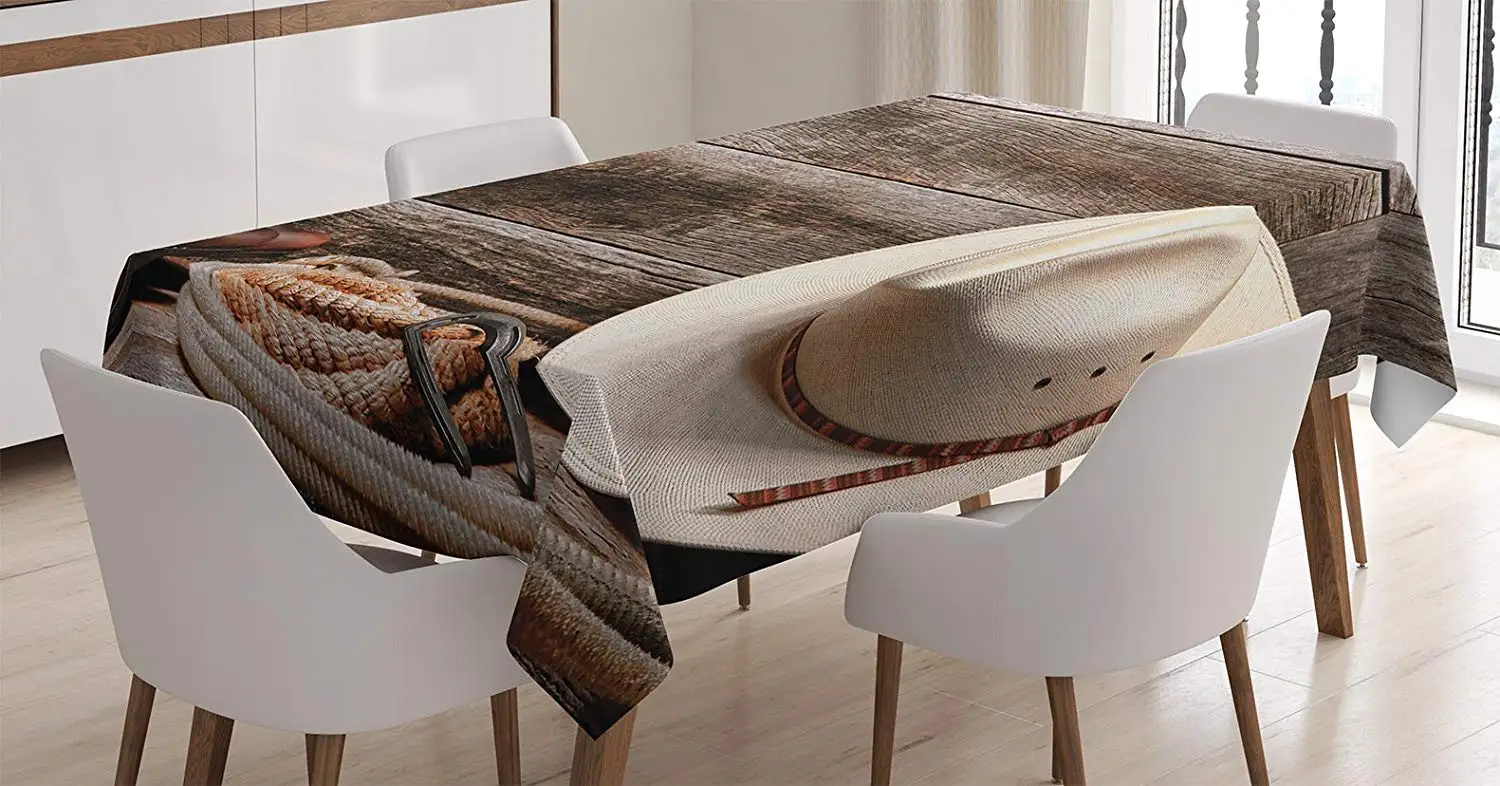 Скатерть в западном стиле Американа Родео Модная белая соломенная шляпа